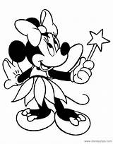Minnie Fairy Mouse Coloring Pages Disney Mickey Drawing Pdf Clipart Choose Board Funstuff Disneyclips sketch template
