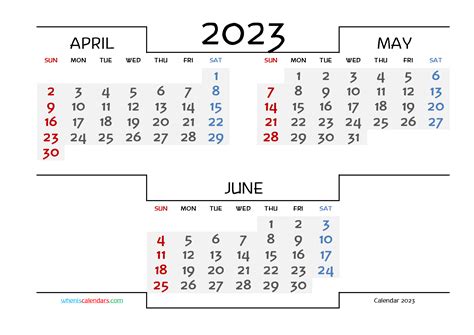 printable april  june  calendar   calendar printables