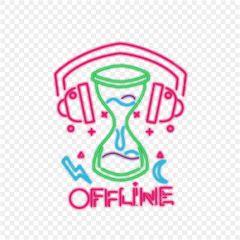 offline neon stream twitch game gaming neon offline png transparent