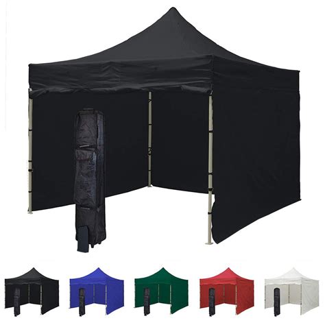 black  pop  canopy tent   side walls commercial grade steel frame  water