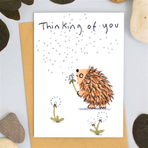 Thinking Of You Hedgehog Sympathy Card By Jo Clark Design