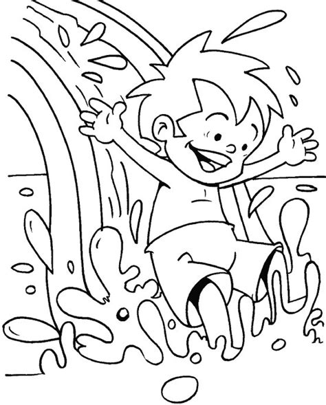 gambar water park coloring page   pages safety  rebanas
