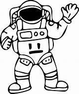 Astronaut Clipart Clip Outline Geeksvgs Waving Library Openclipart Remixes sketch template