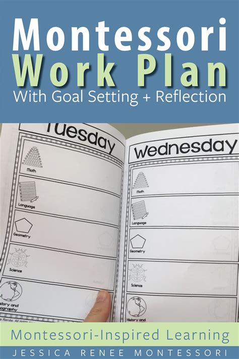 montessori work plan weekly progress journal student goal setting