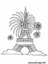 Eiffel Juillet Fete Nationale Turnul Feu Desenhos Imprimer Artifice Nouvel Colorat Colorir sketch template