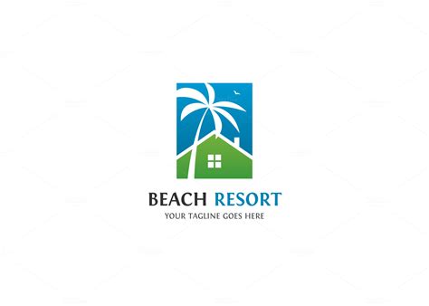beach resort logo logo templates  creative market