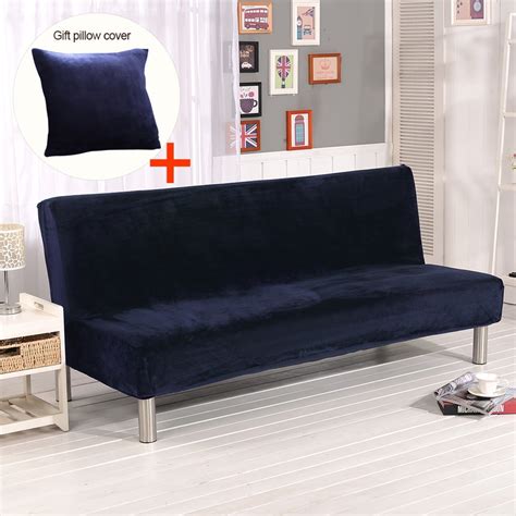 armless futon cover sofa bed cover durable soft high stretch sofa slipcover full size thicker