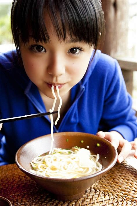Ai Shinozaki Blue Shirt Eating Noodle 1000asianbeauties
