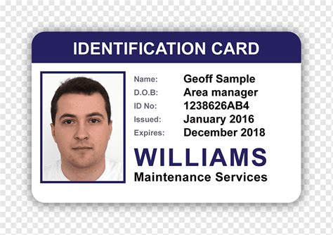 sample identification card