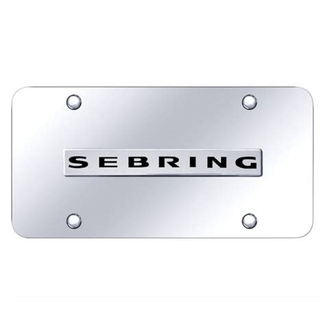 autogold sebncc chrome license plate   chrome sebring logo
