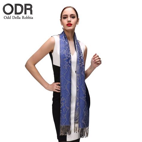odd della robbia new brand design sexy scarf navy blue cotton soft double faced lady stole long