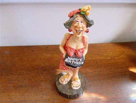 vintage doug harris figurine happy birthday old lady