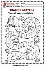 Tracing Letters Snake Preschool Worksheetspdf Esl Lectoescritura Preescolares Handwriting Matemáticas Alfabeto sketch template