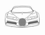 Bugatti Chiron Veyron Malvorlage Getcolorings Coloringhome Autos Divo Supercar sketch template