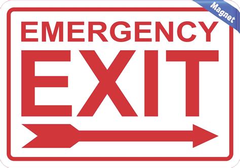 arrow emergency exit magnet vinyl magnetic sign decal