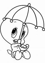Coloring Tweety Baby Pages Tunes Looney Umbrella Bird Sylvester Toons Christmas Umberella Printable Halloween Template Clipartmag Drawings Getcolorings Popular Excellent sketch template