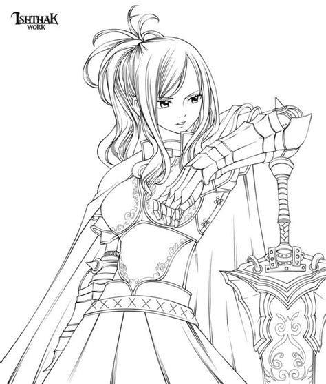 anime girl warrior coloring pages