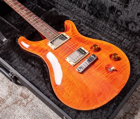 prs usa custom  stoptail bird inlays orange fanatic guitars