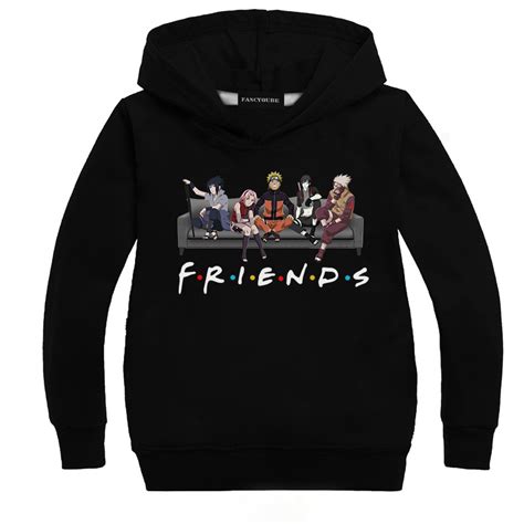 akoada akoada anime naruto kids boys girls hoodie long sleeves sweatshirt casual loose friends