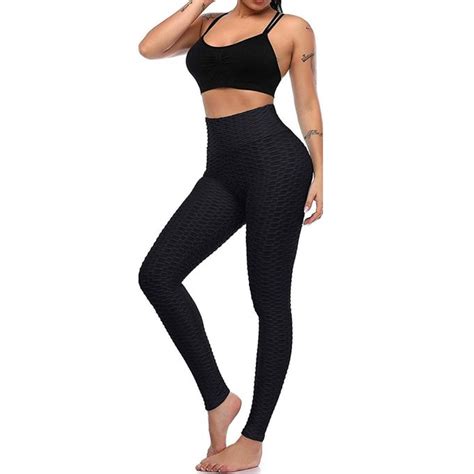 honeycomb anti cellulite compression leggings yoga pants black bosivo