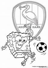 Kleurplaten Haag Ado Voetbal Spongebob Voetbalclub Eredivisie Voetbalclubs Downloaden Vriend Uitprinten Squarepants sketch template