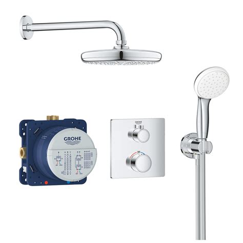 grohe grohtherm square tempesta  perfect shower set
