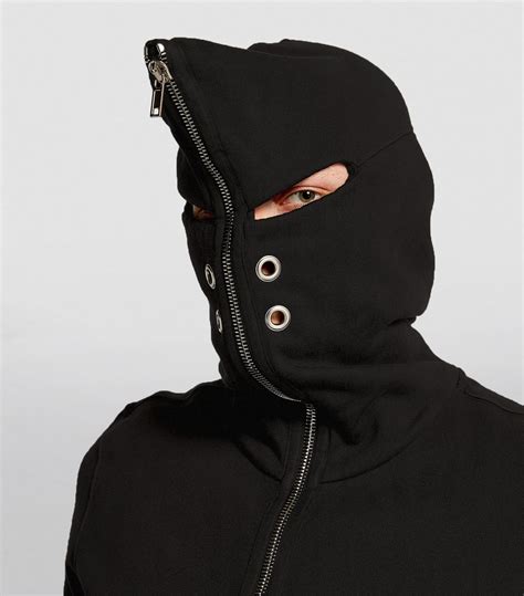 mens rick owens black zip  hoodie harrods countrycode