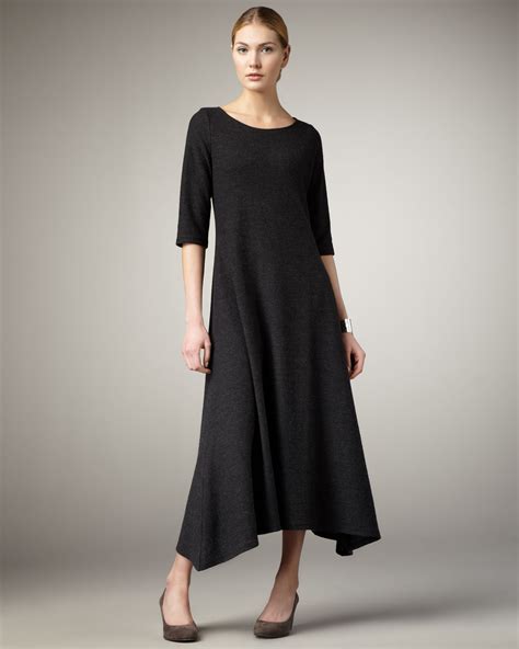 eileen fisher long knit dress