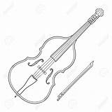 Violin Outline Bow Instrument Bass Drawing Contrabass Double Music Illustration Dark Contour Vector Monochrome Getdrawings Hold Background Preview 123rf Vectors sketch template