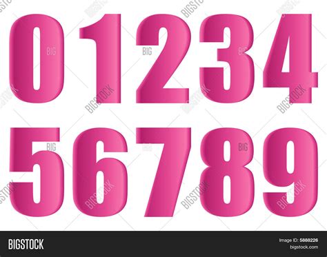 pink numbers image photo  trial bigstock