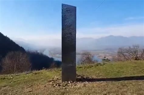mysterious monolith appears  romania report door