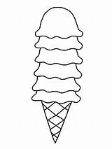 Ice Cream Cone Coloring Cones Printable Draw Template Clip Rainbow Pages Colouring Cartoon Color Clipart First Colour Grade Cliparts Wheel sketch template
