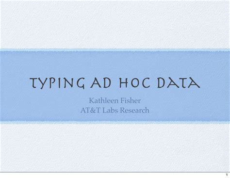 typing ad hoc data