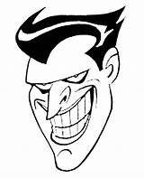 Batman Coloring Pages Printable Face Library Clipart Joker Animated Series sketch template