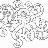 Octopus Steampunk Choose Board sketch template