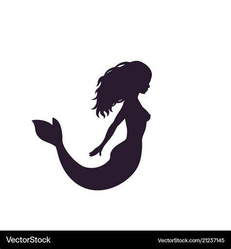 mermaid silhouette isolated  white royalty  vector