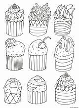 Coloring Cupcakes Olivier Simple Pages Printable sketch template