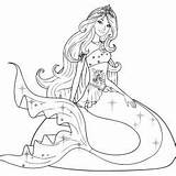 Barbie Coloring Pages Princess Pearl sketch template