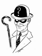 Riddler Coloring Pages Riddle Dc sketch template