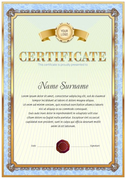 premium vector certificate blank template