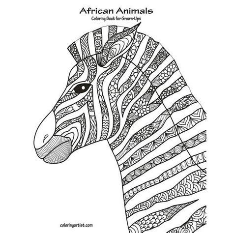 african animals african animals coloring book  grown ups series