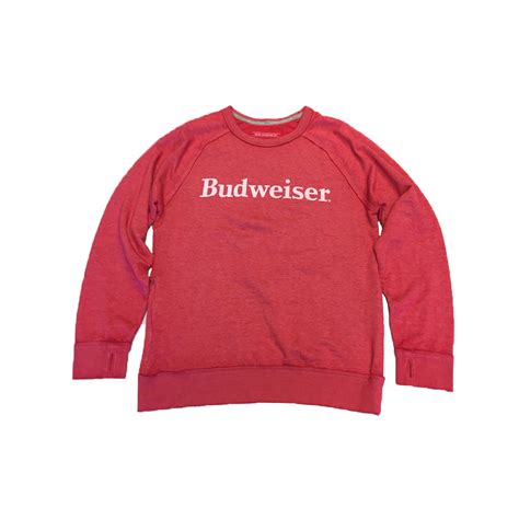 budweiser red longsleeve sweatshirt the beer gear store