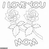 Coloring Pages Valentines Happy Mother Mom Printable Mothers Cards Mommy Roses Ecoloringpage Valentine Kids Birthday Colouring Print Card Color Sheets sketch template