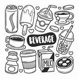 Beverage Coloring Doodle Vector Icons Premium Drawn Hand sketch template