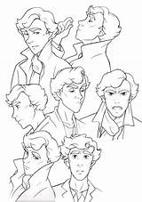 Sherlock Drawing Easy Cumberbatch Holmes Cartoon Bbc Benedict Fanart Fan Drawings Watson Cookies Tumblr sketch template