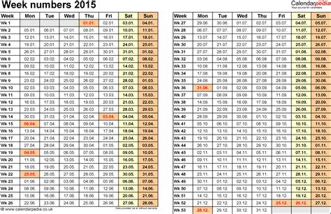 week number calendar time table