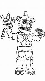 Fnaf Nightmare Funtime Deviantart Colouring Withered sketch template