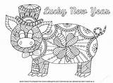 Pig Lucky Coloring sketch template