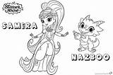 Shimmer Shine Pages Coloring Nazboo Samira Princess Printable Print Kids sketch template