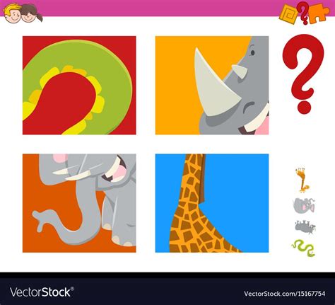 guess animals activity game vector image  vectorstock animals